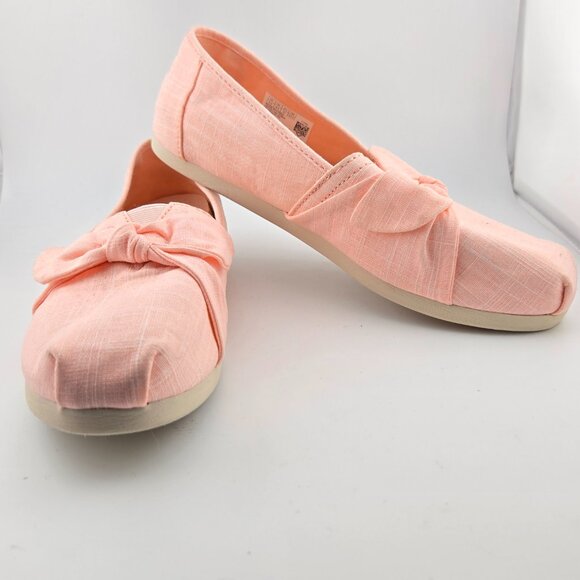 TOMS Women’s Classic Espadrille Flats Sz 6.5 Linen Spanish Villa Bow Crosshatch - Picture 11 of 11